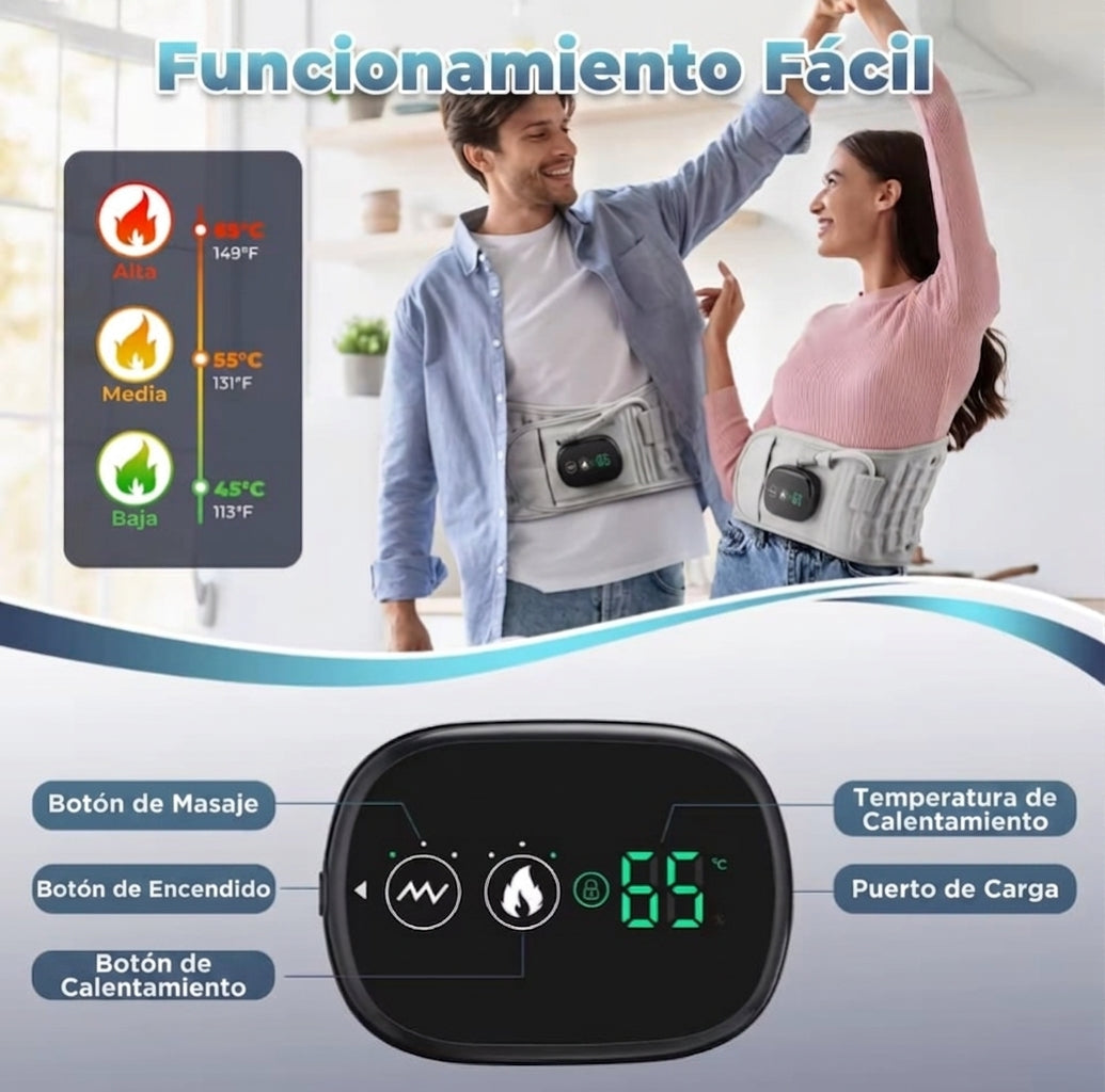 Cinturón lumbar Akira LumbarFlex, fácil de colocar y usar